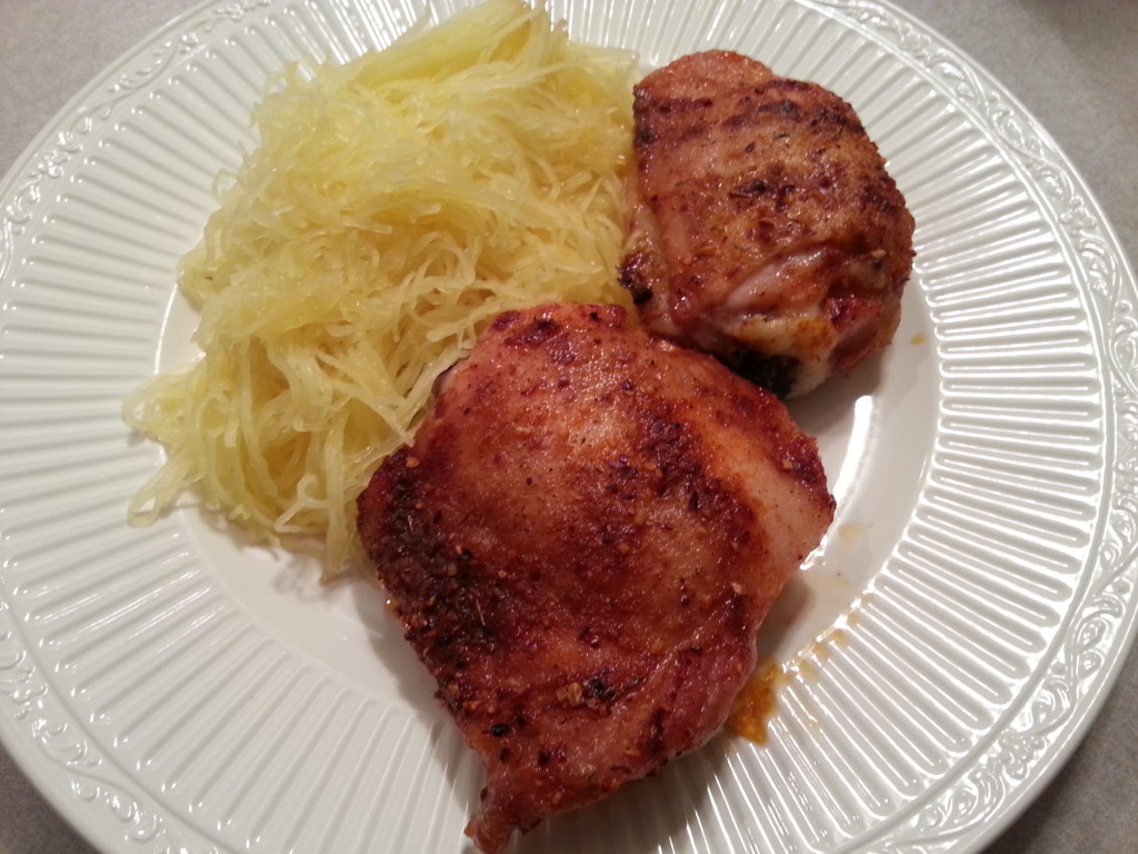 Baked Chicken Thighs & Spaghetti Squash