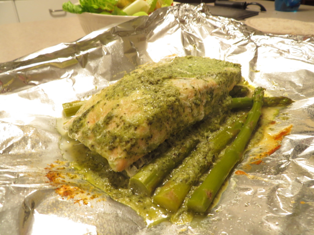 Unwrapped Pesto Salmon Foil Pack